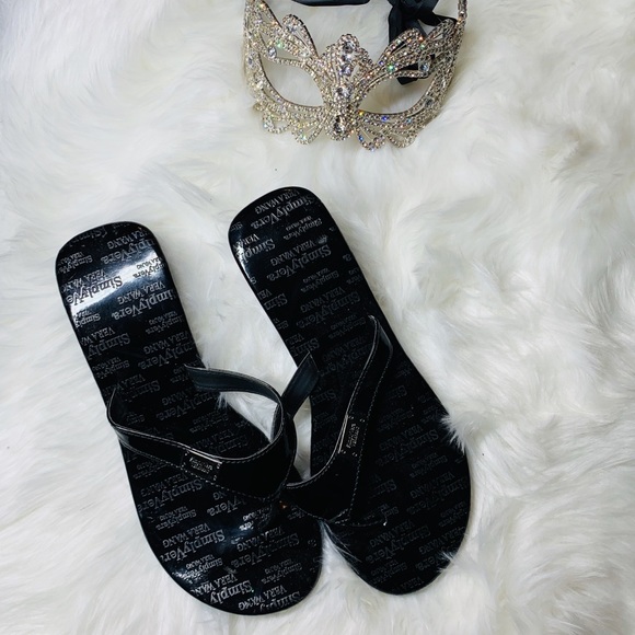 black shiny sandals